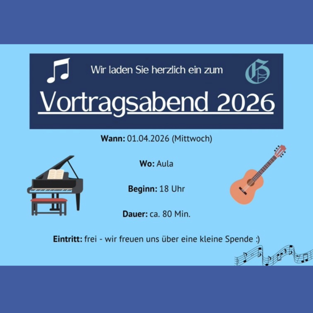 Auch in diesem Jahr werden euch beim Vortragsabend am Gutenberg-Gymnasium Künstlerinnen und Künstler verzaubern.